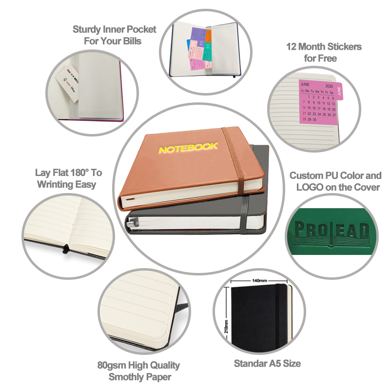 customized paper and leather notebook 1