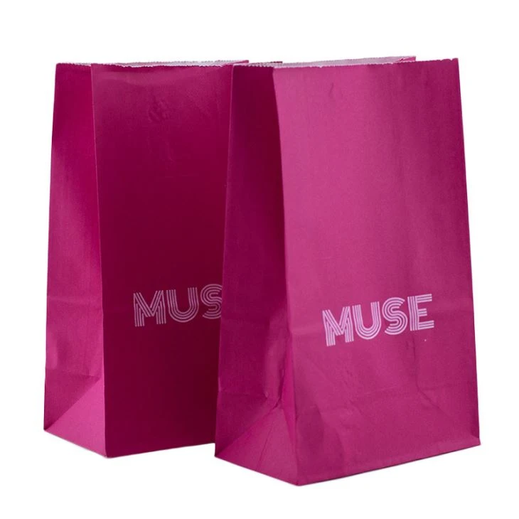 Lytse Kraft Papieren bags printe djippe roze kleur
